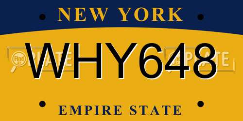 WHY648 New York License Plate