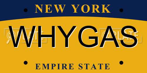 WHYGAS New York License Plate
