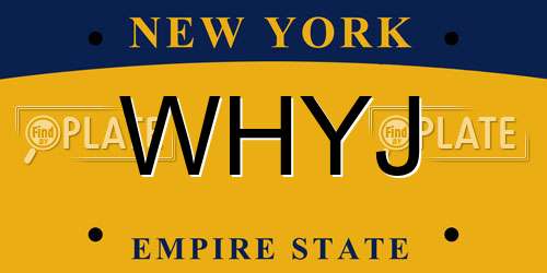 WHYJ New York License Plate