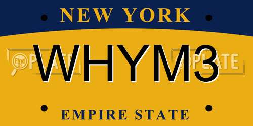 WHYM3 New York License Plate