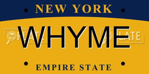 WHYME New York License Plate