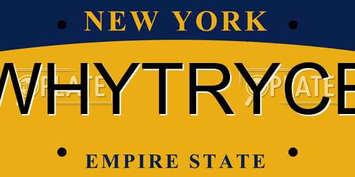 WHYTRYCE New York License Plate