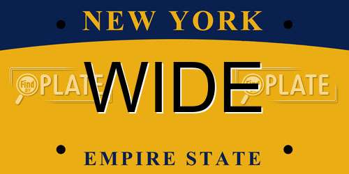 WIDE New York License Plate