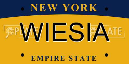 WIESIA New York License Plate
