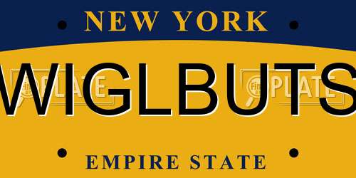 WIGLBUTS New York License Plate