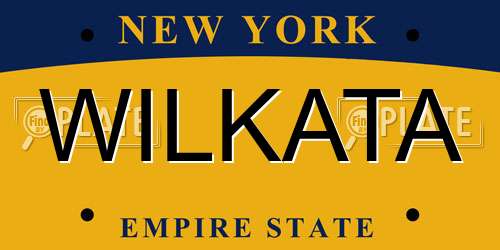 WILKATA New York License Plate