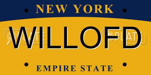 WILLOFD New York License Plate