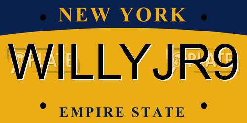 WILLYJR9 New York License Plate