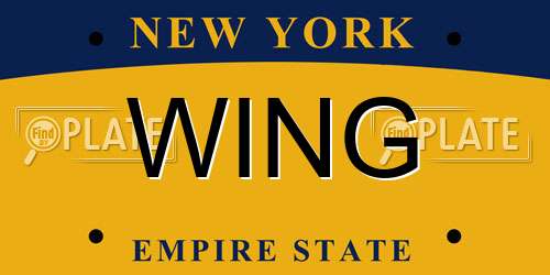 WING New York License Plate