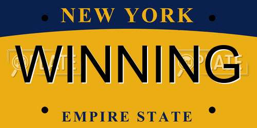 WINNING New York License Plate