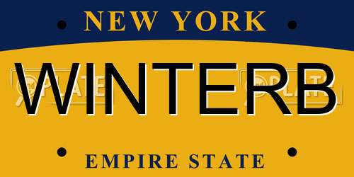 WINTERB New York License Plate