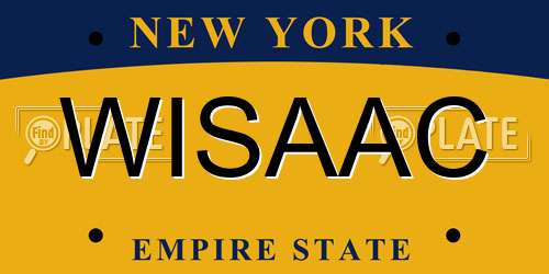 WISAAC New York License Plate