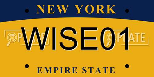 WISE01 New York License Plate