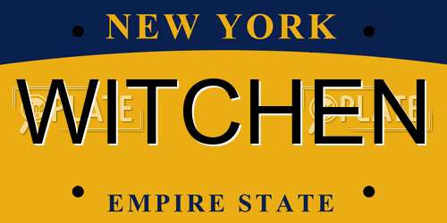 WITCHEN New York License Plate