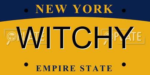 WITCHY New York License Plate