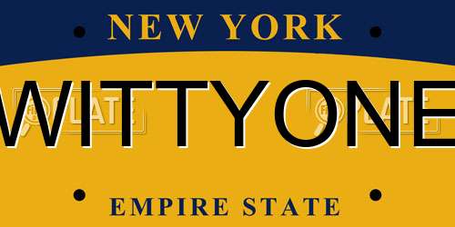 WITTYONE New York License Plate