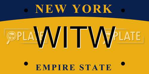 WITW New York License Plate