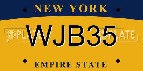 WJB35 New York License Plate