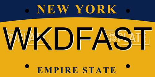 WKDFAST New York License Plate