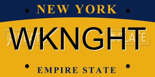 WKNGHT New York License Plate