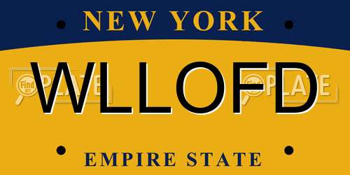 WLLOFD New York License Plate