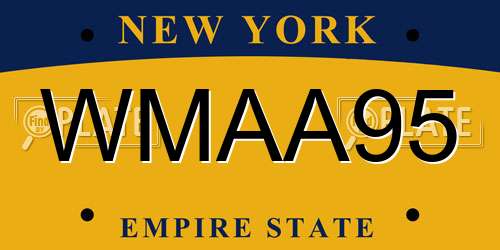 WMAA95 New York License Plate
