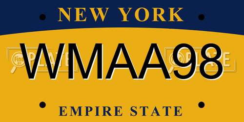 WMAA98 New York License Plate