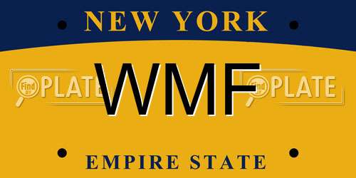 WMF New York License Plate