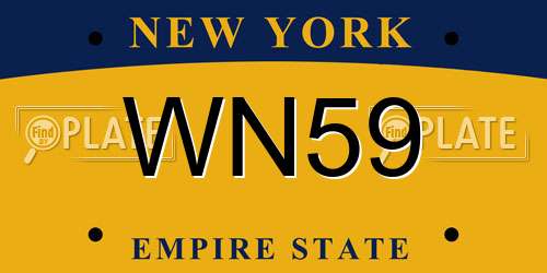 WN59 New York License Plate