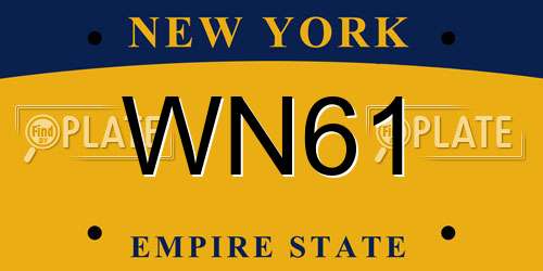WN61 New York License Plate