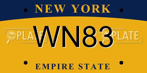 WN83 New York License Plate