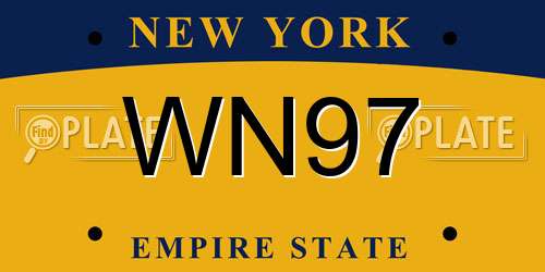WN97 New York License Plate