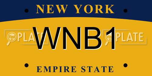WNB1 New York License Plate