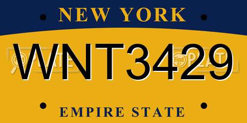 WNT3429 New York License Plate