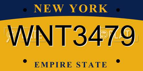 WNT3479 New York License Plate