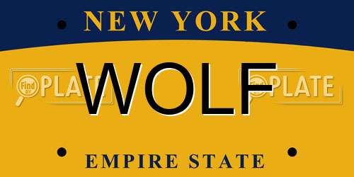 WOLF New York License Plate
