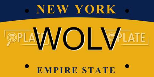 WOLV New York License Plate