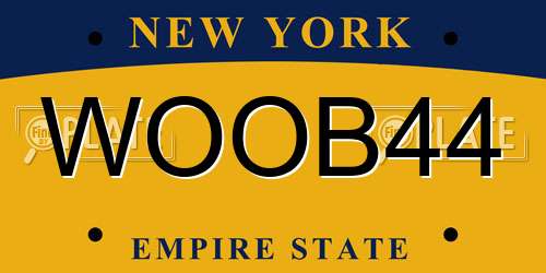 WOOB44 New York License Plate