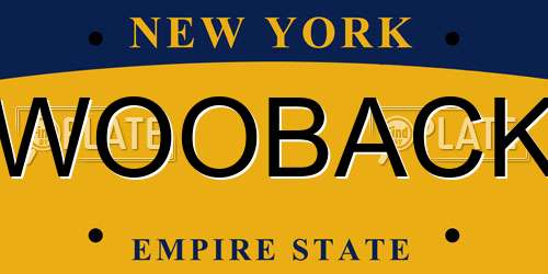 WOOBACK New York License Plate