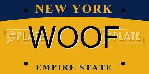 WOOF New York License Plate
