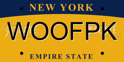 WOOFPK New York License Plate