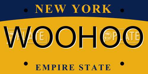 WOOHOO New York License Plate