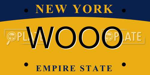 WOOO New York License Plate