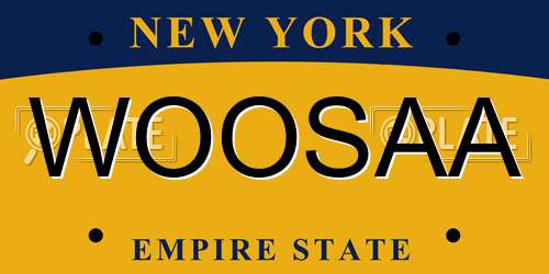 WOOSAA New York License Plate