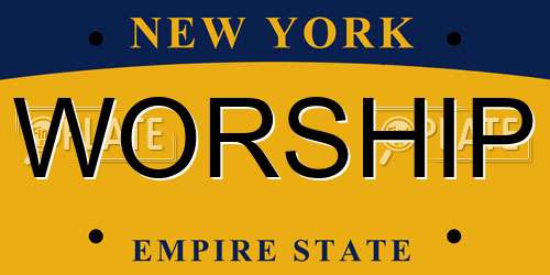 WORSHIP New York License Plate