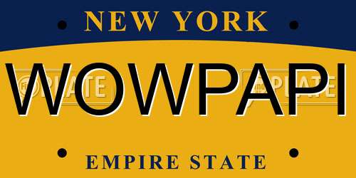 WOWPAPI New York License Plate