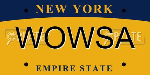 WOWSA New York License Plate