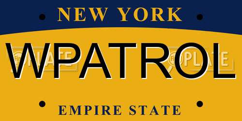 WPATROL New York License Plate