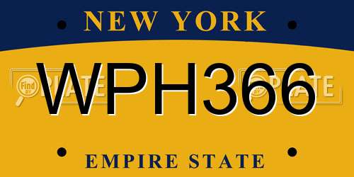 WPH366 New York License Plate