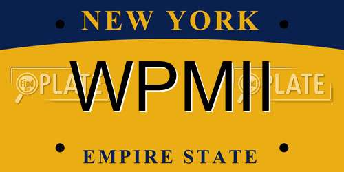 WPMII New York License Plate